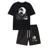 European Size Anime Boy Print Men'S Short-Sleeve T-Shirt and Waistband    Casual Sports Regular Top and Pants , Suitable for Spring and Summer Matchin