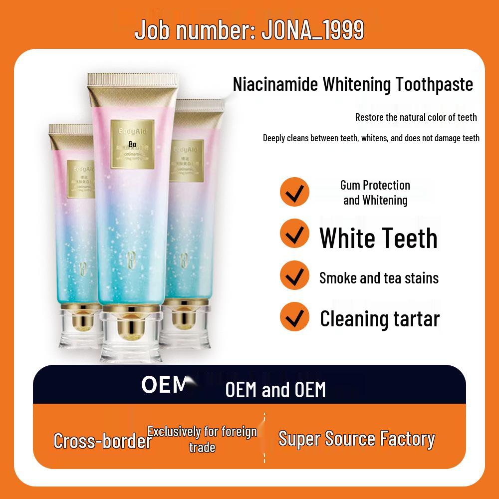 

Відбілююча зубна паста з ніацинамідом 100 г - Видаляє пожовтіння та плями зі свіжим стійким ароматом.