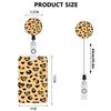 1PCS Classic Leopard Fashion Women Card Holder Cover Colorful Retractable Badge Reel Nurse Doctor Exhibition ID Card Clips Badge
