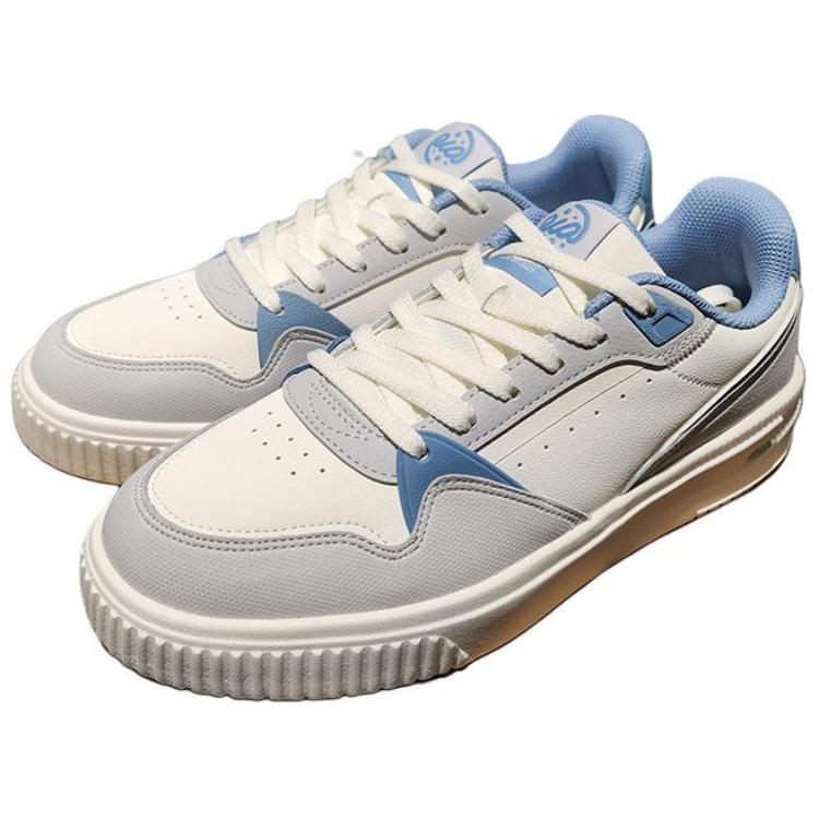 Erke Casual Comfortable Trendy Non-Slip Lightweight Supportive Low-Top Skate Shoes Men sneakers White Gray Blue 11125101178-007