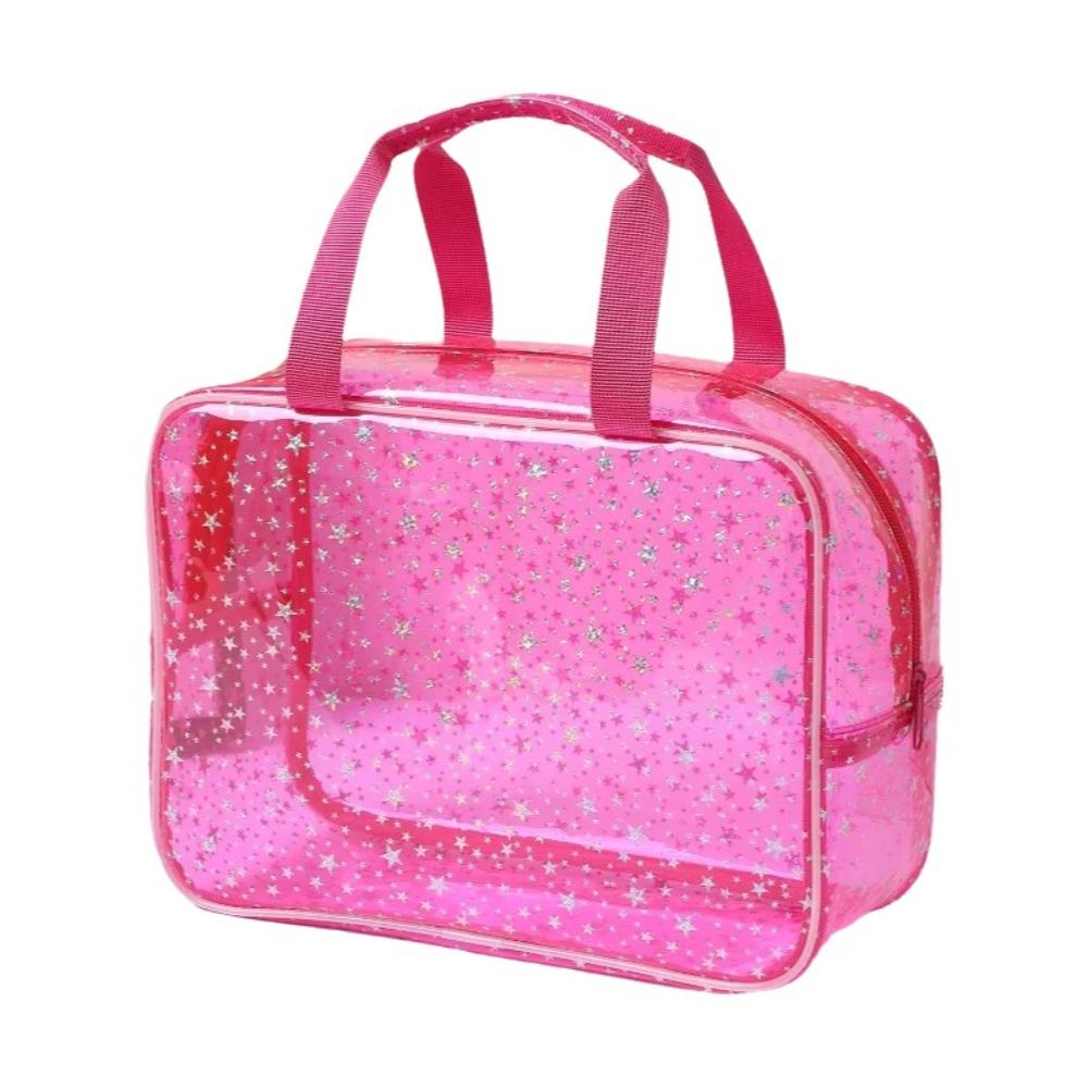 PVC Waterproof Transparent Makeup Bag Stars pattern Travel Beauty Organizer Daily Use