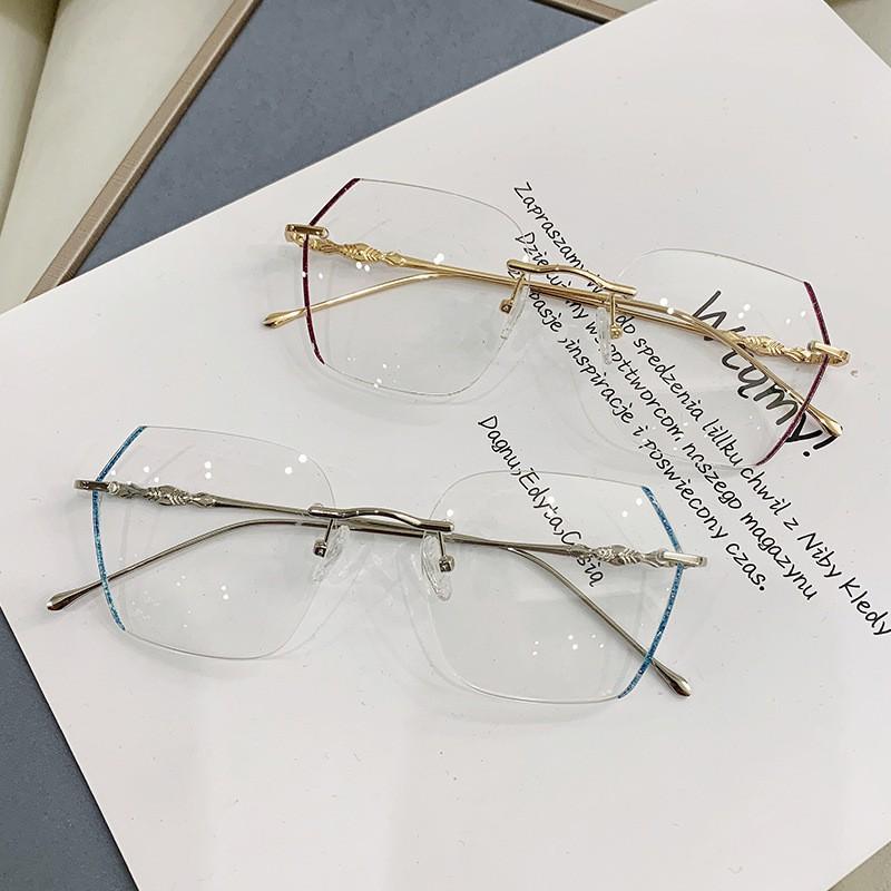 Frameless Anti-Blue Glasses Live Broadcast Frame Flat Glasses Myopia No Makeup Selfie Myopia Glasses Women