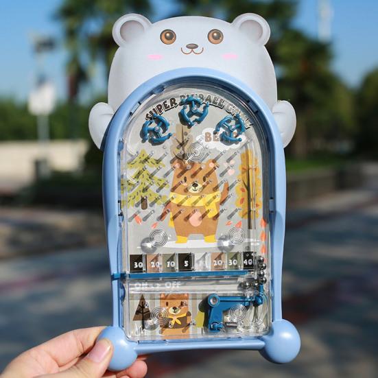 Pinball Game Classic Educational Toy Random Color Cute Animal Frog Shape Pinball Machine for Kids