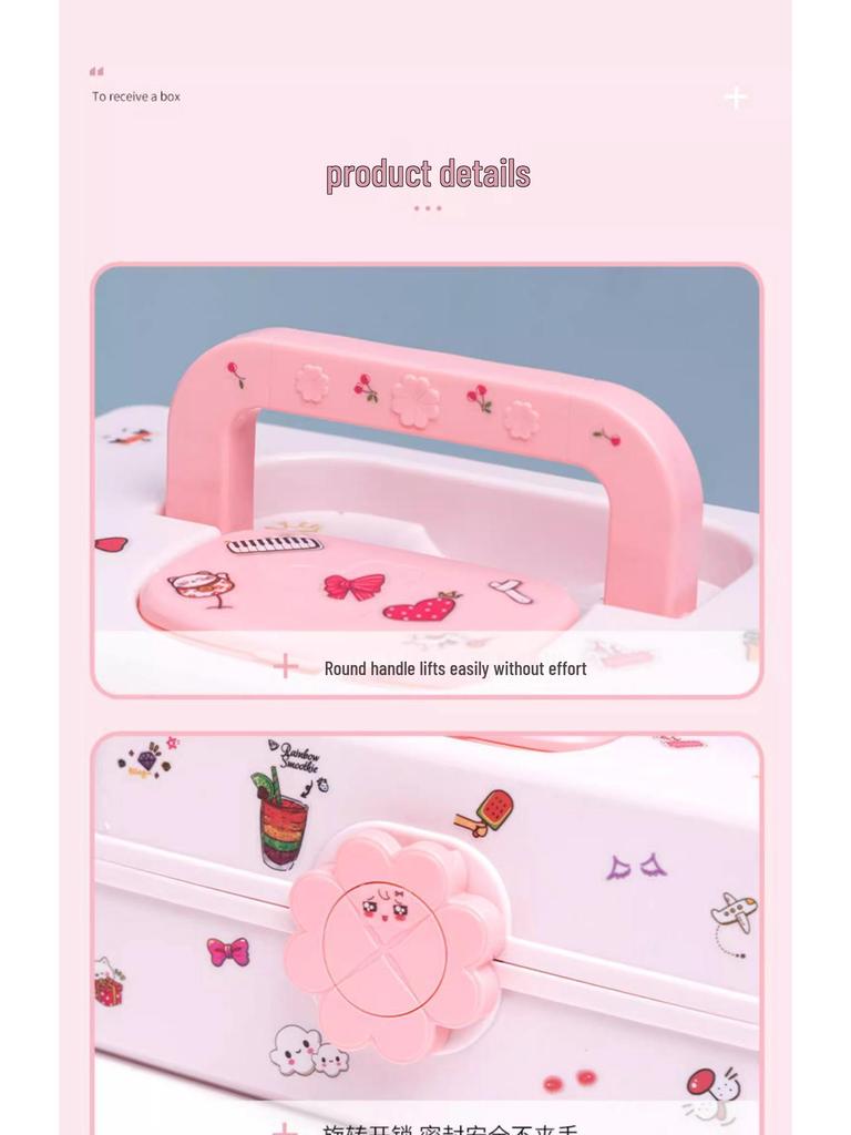 High Capacity Hair Accessories Kit: Elastic Bands, Clips, and Ornaments for Girls with Jewelry Storage Box