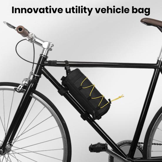 Bike Handlebar Bag with Shoulder Strap Zipper Closure Fastener Tape Front Bicycle Pouch Mountain Road Bike Faux Leather Bag Cycling Accessories