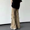 Herren Braun Sommer Quick Dry Fallschirm Jogger Y2K Cargo Hosen Breites Bein Baggy Pantalon Hose Koreanischen Stil 2023 Jogginghose