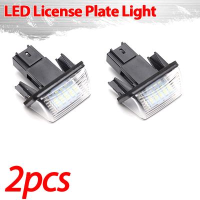 2Pcs License Plate Light For Peugeot 206 207 307 308 407 5008 Partner Citroen C3 C4 C5 LED Light Car Plate Light Lamp Car Lights