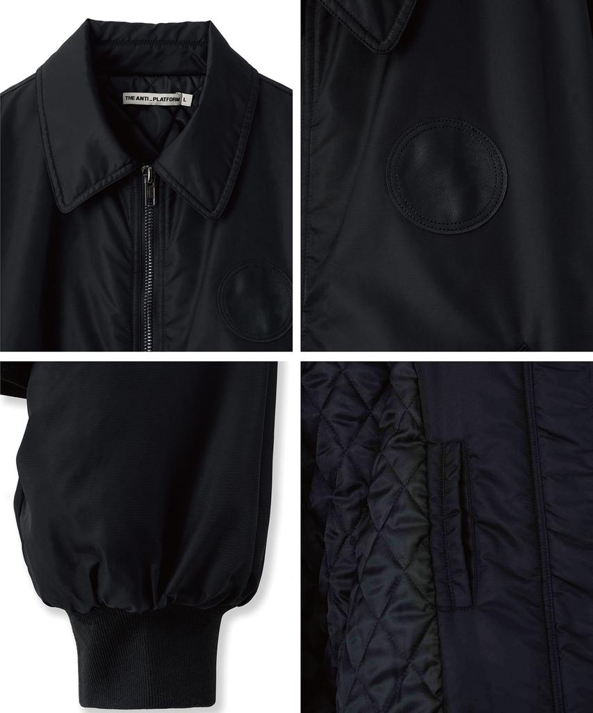 Die Anti-Plattform Gepolsterte Crop Fliegerjacke (Schwarz)