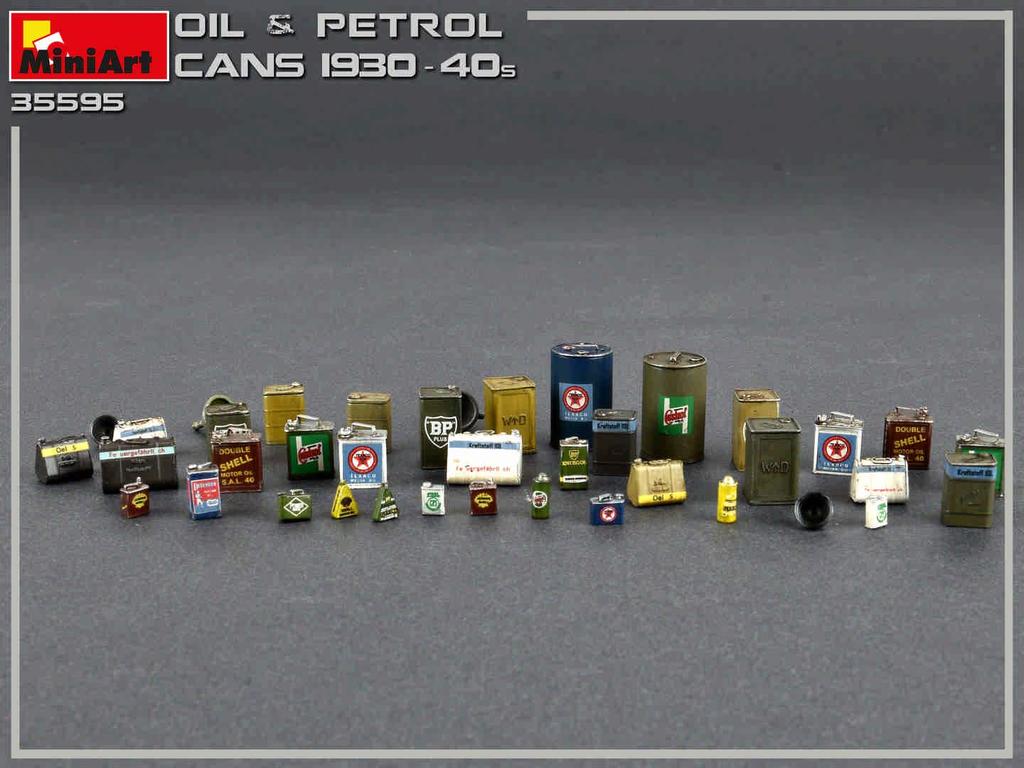 MiniArt Oil Petroleum Can Plastic MA35595 1/35 & Set, 1930s-40s, Model,