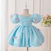Wedding Flower Girls Dress Toddler Baptism 1st Birthday Dress Baby Girl Clothes Princess Wedding Lace Party Kids Costume L3052