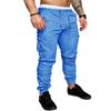 Men's Spring and Autumn Long Pants Fashion Casual Drawstring Elastic Pants Solid Trousers with Pockets
