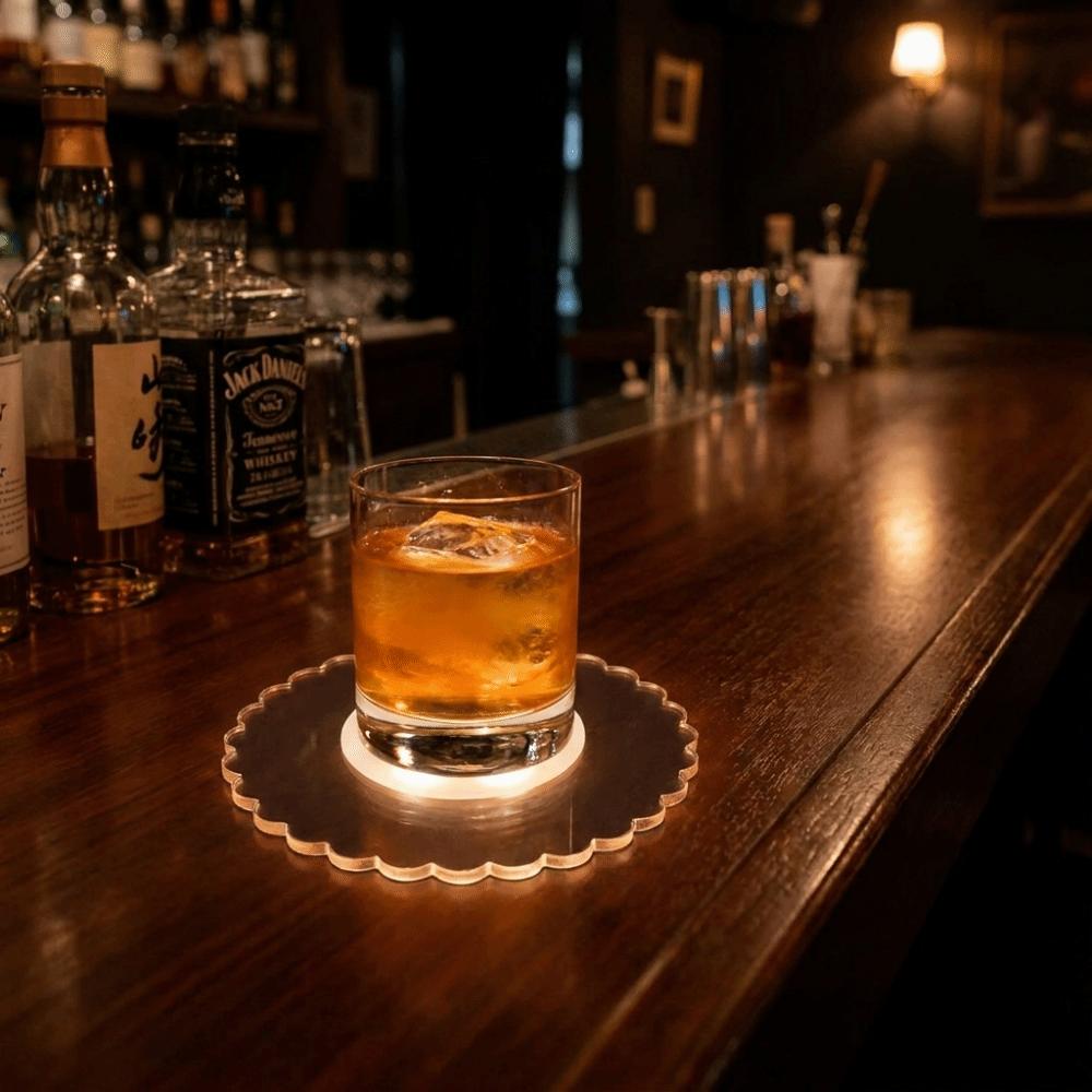Super Thin Acrylic Luminous Coaster Flashing Drink Coaster Light Emitting LED Cup Coaster Bar