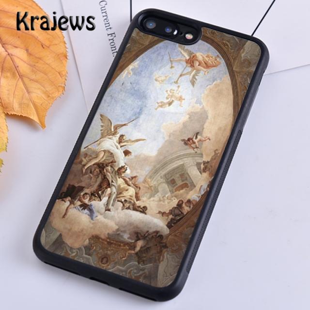 Krajews Vintage Baroque Painting Phone Case Cover For iPhone 17 Air 16 15 14 Plus 12 13 Pro Max Coque Fundas