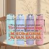 1PC Mom Nana Blessings Floral Text 750ml Color Plastic Sports Water Bottle Leakproof Flip Straw Lid Suitable for Sports Office Home Use