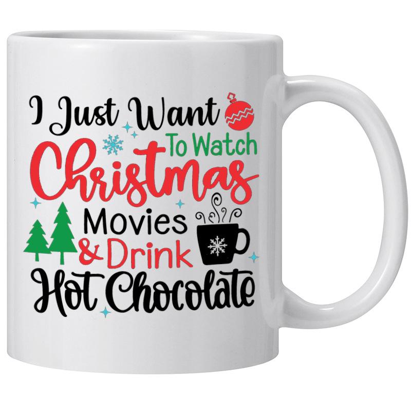 Christmas Christmas Ceramic Coffee Mug Santa Tea Mug Movies Tree Mug