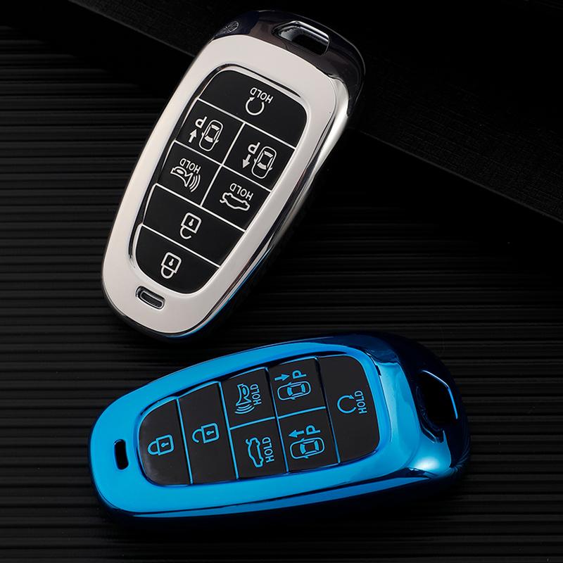 7 Tasten TPU Autoschlüsselhülle für Hyundai Sonata Nexo DN8 Santa Fe TM Tucson NX4 2020 2021 Hyundai Staria Hyundai Ioniq Schlüsseletui Zubehör