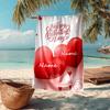 Custom Name Ultra-Soft Beach Towel with Love Theme,Ideal for Pool - Camping, Diving - Perfect Travel Essential, Vibrant Beach Towel.