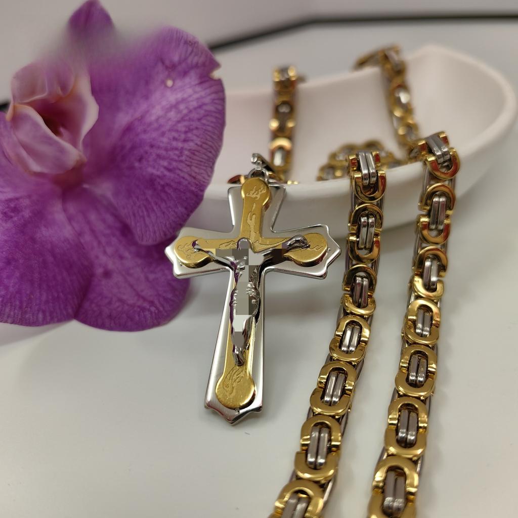 2026 European and American New Trendy Men's Necklace Cross Pendant Accessories