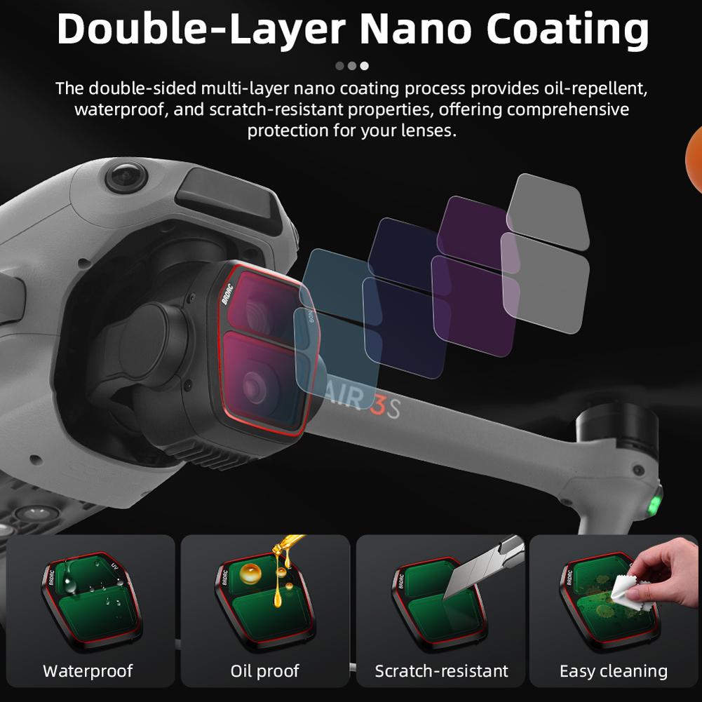 For DJI Air 3S Lens Filters Camera Lens Filter Set Polarizer Neutral Density Filter Kit for DJI Air 3S Drone Cameras Accessories