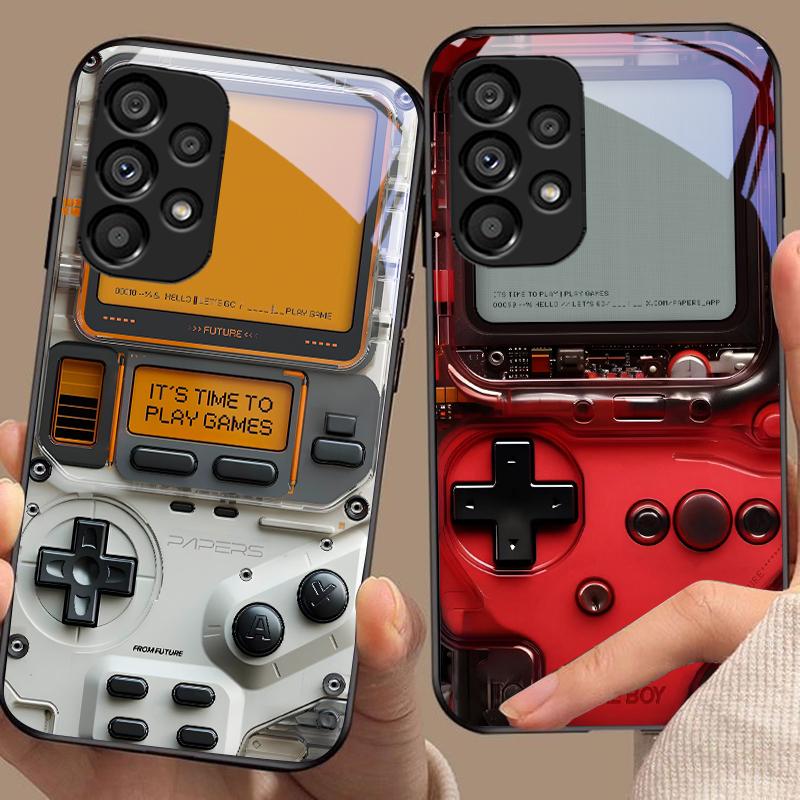 Samsung Galaxy S10 20 Plus 21 FE 22 23 24 FE 25 Ultra Siyah Temperli Cam Telefon Kılıfı Sert Kabuk Oyun Konsolu