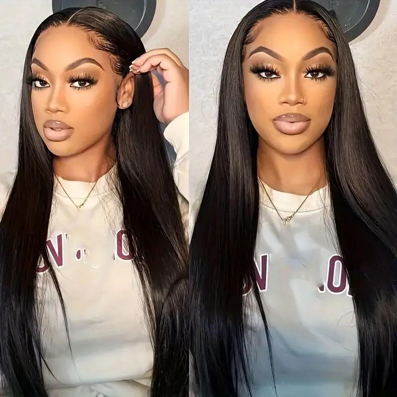 Front lace wig, black female medium length, fluffy natural fashion full hair cover