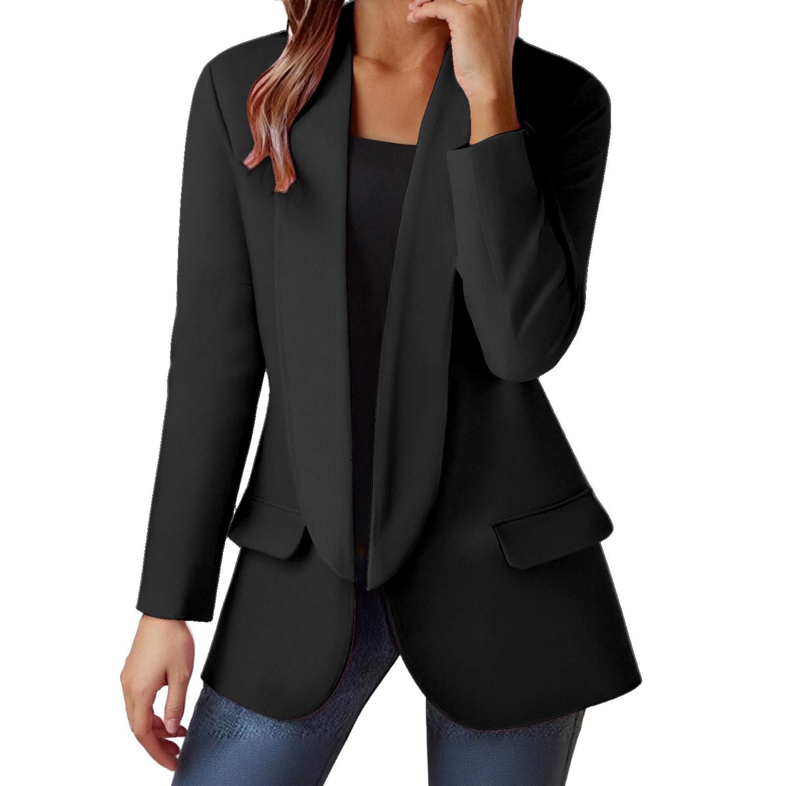 

Women s Fashion Long Sleeve Open Front Business Casual Cardigan, Fashion Jacket, L чорний