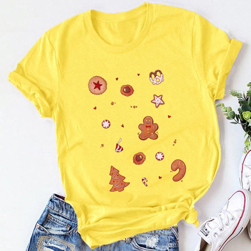 

Women Cookies for Santa New Year Female Womens Clothes T Tee Shirt Tshirt Cartoon Print Merry Christmas Ladies Top Tshirt 4XL