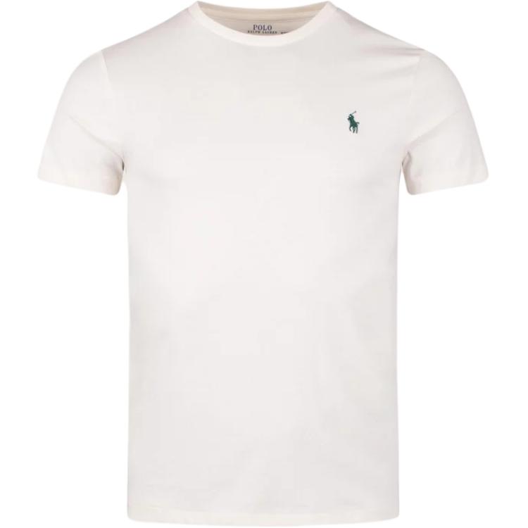 

Polo Ralph Lauren Вышитая футболка Slim Fit с коротким рукавом и круглым вырезом для мужчин Топы Кремовый 710671438-421 S