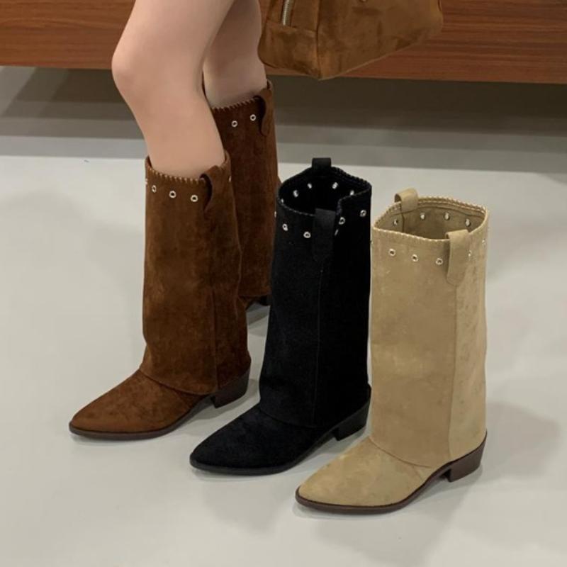 Pointed Toe Women's High Boots Elegant High Heels Woman Shoes Winter Knee High Boots New Pumps Party Fashion Mujer Botas