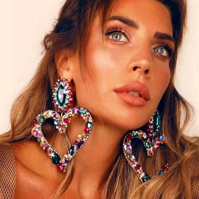 Orecchini Esagerati a Forma di Cuore in Lega Stile Retrò per Donna, Orecchini Ultra Luminosi