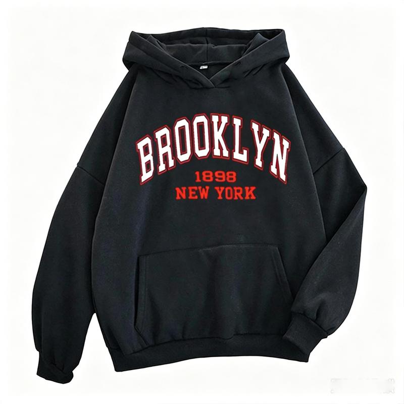Spring Autumn Hoodies Printed Brooklyn Lette Streetwear Men Women Fashion Oversized Hoodie Tracksuits Unisex Clothing Coat