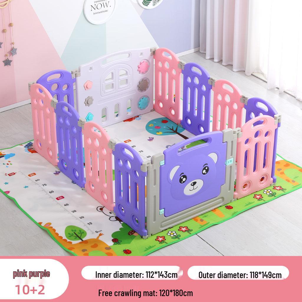 Kids' Indoor/Outdoor Safety Play Fence with Slide - Ideal for Crawling and Walking