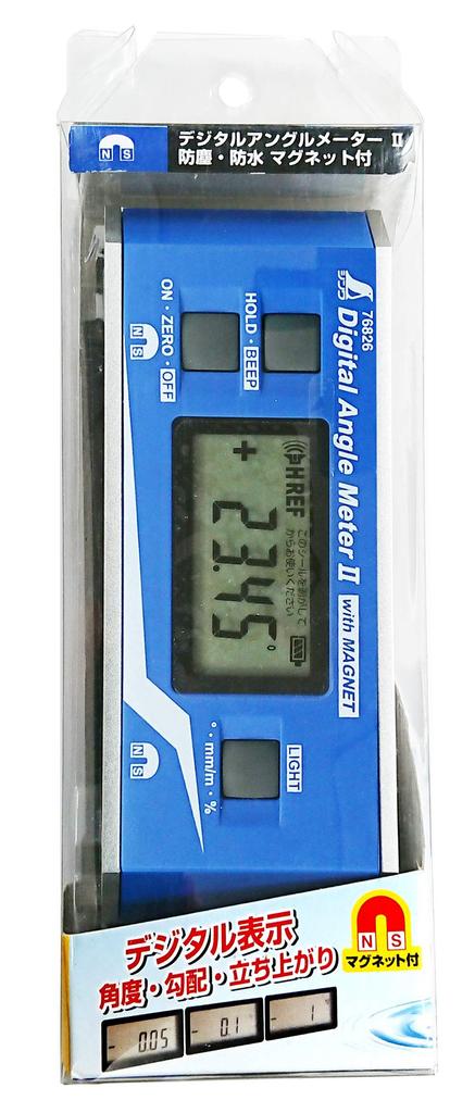 Shinwa Sokutei Digital Angle Meter II Dustproof and Waterproof with Magnet 76826