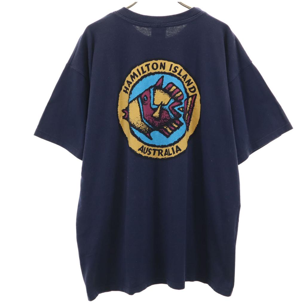 AUSTRALIAN MADE Old Short Sleeve T-shirt L Navy Men's Used