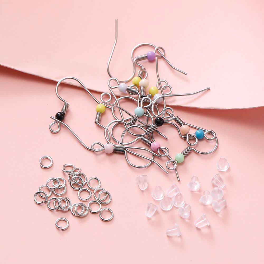 900pcs/Set Earrings Set Stainless Steel Earring Hooks Open Jump Rings Ear Plug Connects for DIY Jewelry Making Findings Supplies