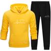 Men's Casual Sports Hoodie Set 2024 with Heart Rate Print