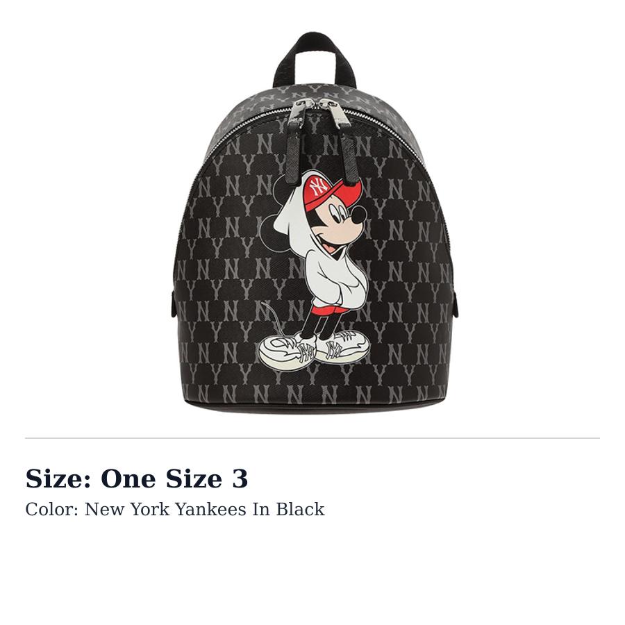 MLB Disney X Disney Collaboration Artificial Leather Polyester Backpack Mini Unisex Beige/Black 32BGK1011 One Size 3