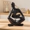 Thinker Statue Resin Figurine Smooth Abstract Sculpture for Book Lovers,