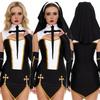 Dámský kostým jeptišky Cosplay Karneval Halloween Fantazie Maškarní šaty Dívčí sukně Halloween spodní prádlo Set sukně Spodní prádlo