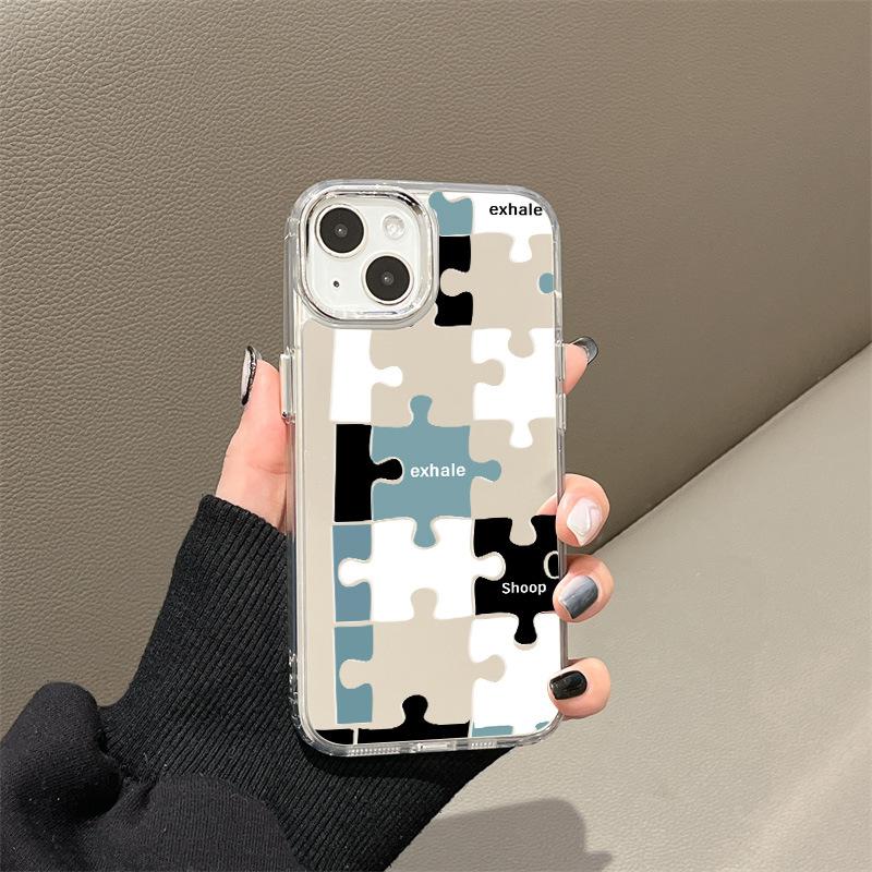 ins wind mirror puzzle for iPhone17promax mobile phone case 16 niche 14/15 Apple 13 makeup mirror