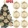 6PCS Christmas Xmas Tree Gold Ball Baubles Hanging Party Ornament Decoration Navidad Golden Dusted Christmas Ball With Scales