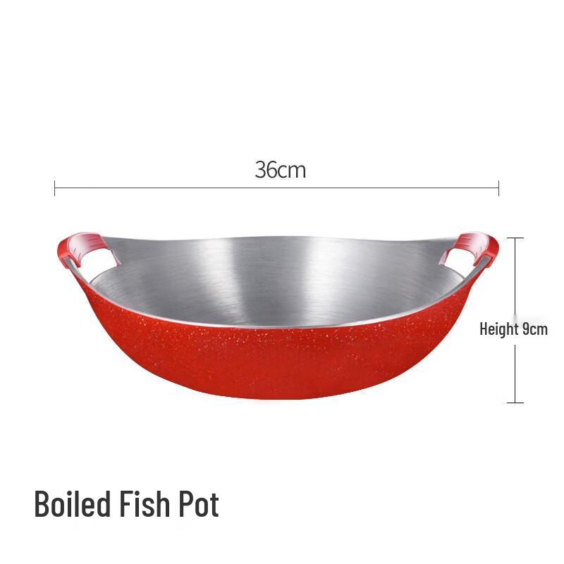 ZISIZ Aluminum Alloy Non-stick Double Handle Fish Hot Pot