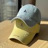 High-quality ripped embroidered baseball cap for women, simple and versatile, blue, for spring and summer L Large head circumference baseball cap
