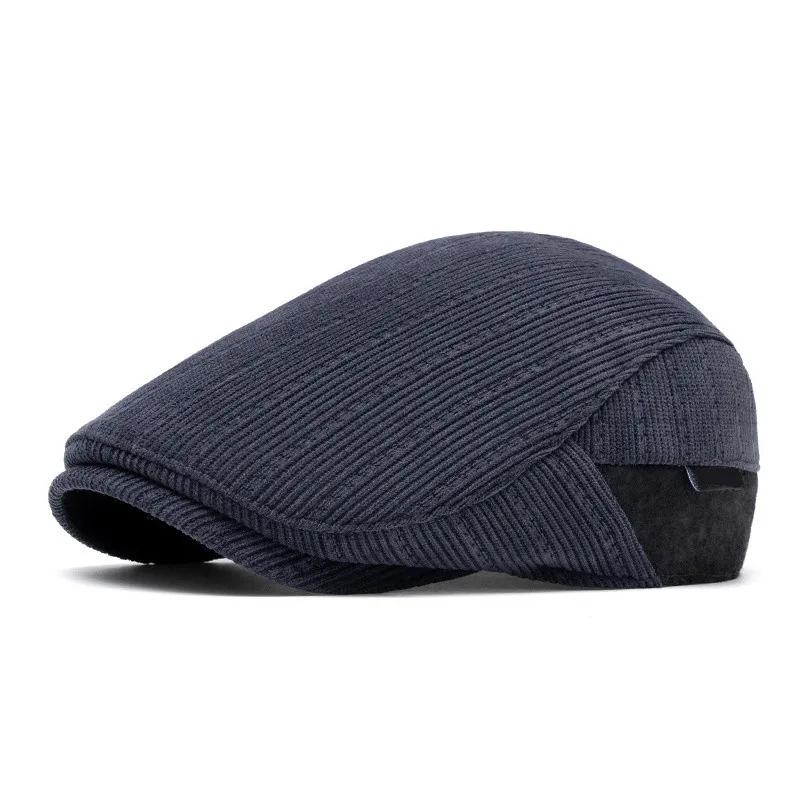 Spring and Autumn Cotton Solid Warm Newsboy Caps Flat Cap Men and Women Painter Beret Hats 178