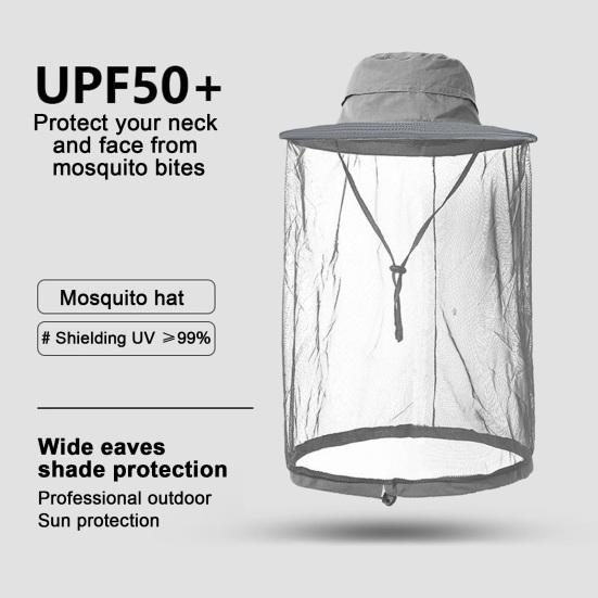 Cappello zanzariera per uomo donna a tesa larga protezione solare cappelli boonie con velo protezione a rete dagli insetti per pesca escursionismo