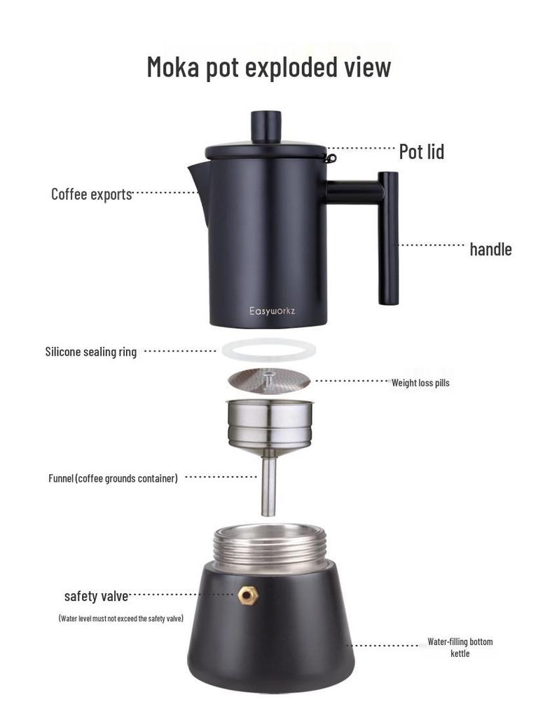 Moka in Acciaio Inossidabile Easyworkz per Piani Cottura a Induzione
