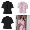 Elegant Polyester Short Sleeve Shirt With V Neck And Button Closure For Womens Fashion
