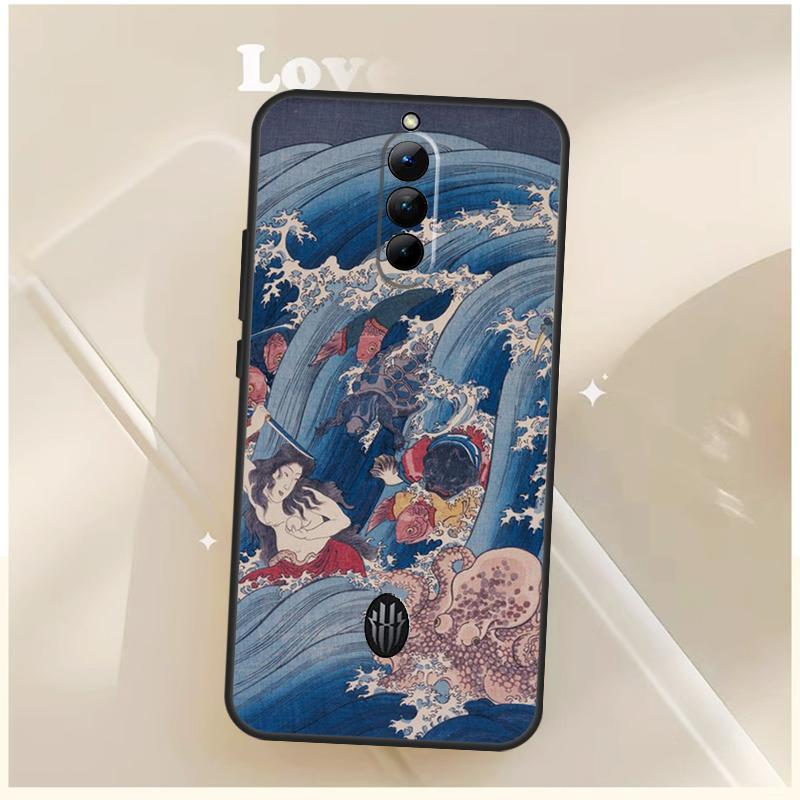 Japanese Pub Wave Anime Art Case For ZTE Nubia Red Magic 10S 9S 8S 8 9 10 11 Pro Plus 6 7 7S 6S For RedMagic 10 Air Cover