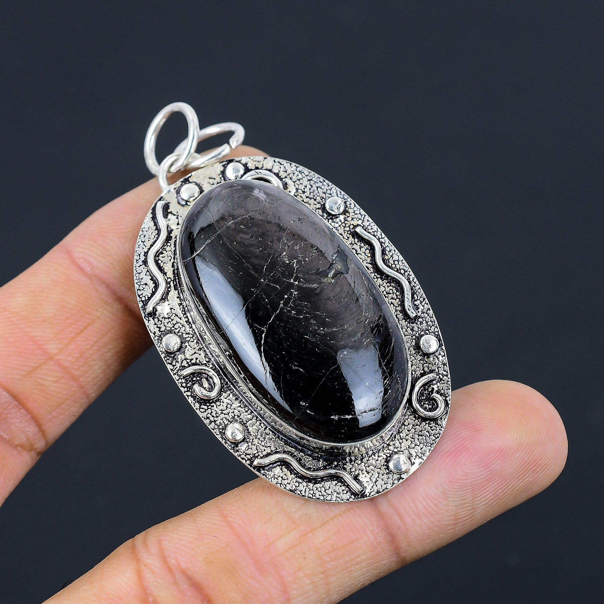 

Oval Hypersthene Stone Bezel Sister Birthday New Pendant Jewelry Sterling Silver