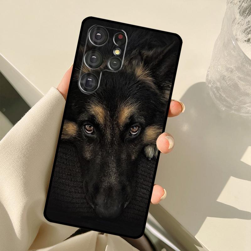 Cartoon German Shepherd Dog Case For Samsung Galaxy S23 Ultra S21 S22 S24 S25 Ultra S9 S10 Plus S25 FE S20 FE Back Cover